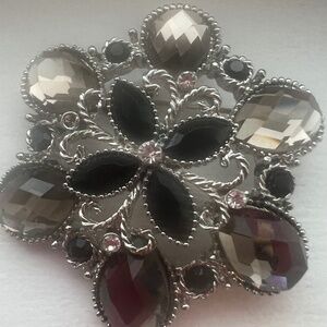Smoky Snowflake Brooch
